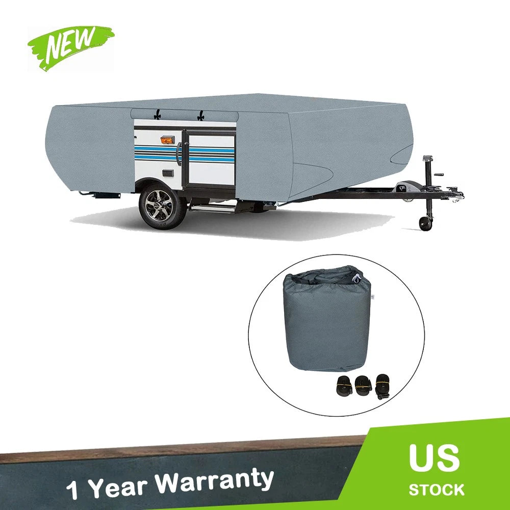 Pop Up Folding Camper RV Cover for Trailers 14-16 FT (Waterproof)