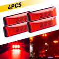 Set of 4 Red 3-LED Side Marker Lights for Truck Trailer RV (12V)