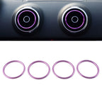 Set of 4 Air Condition Vent Outlet Inner Ring Trim for Audi A1 S1 (2010–2018) Purple