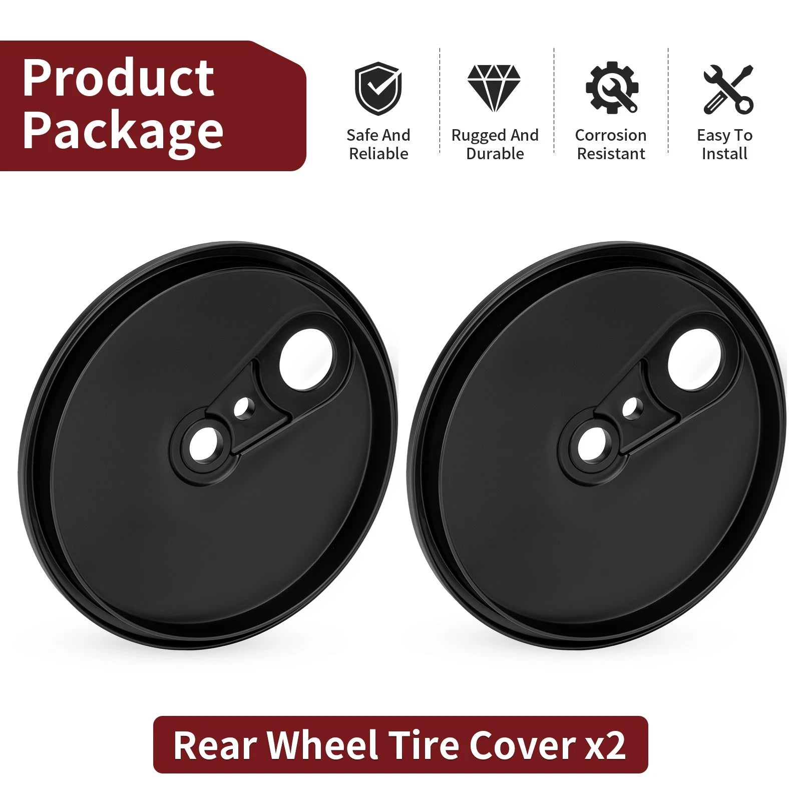 2 Rear Wheel Tire Covers for Honda HRS216 HRB217 HRZ216
