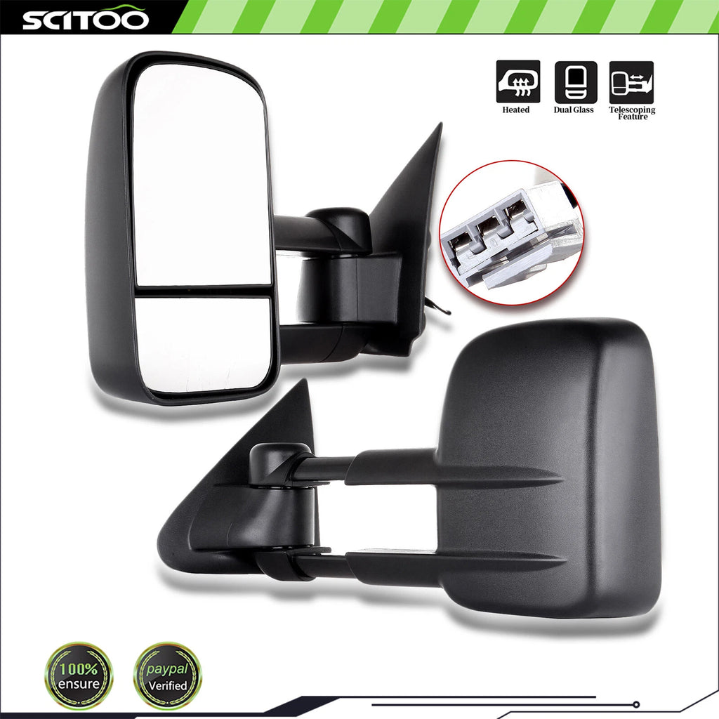 Pair of Telescoping Trailer Power Side Mirrors for F150/F250 (1997–2003)