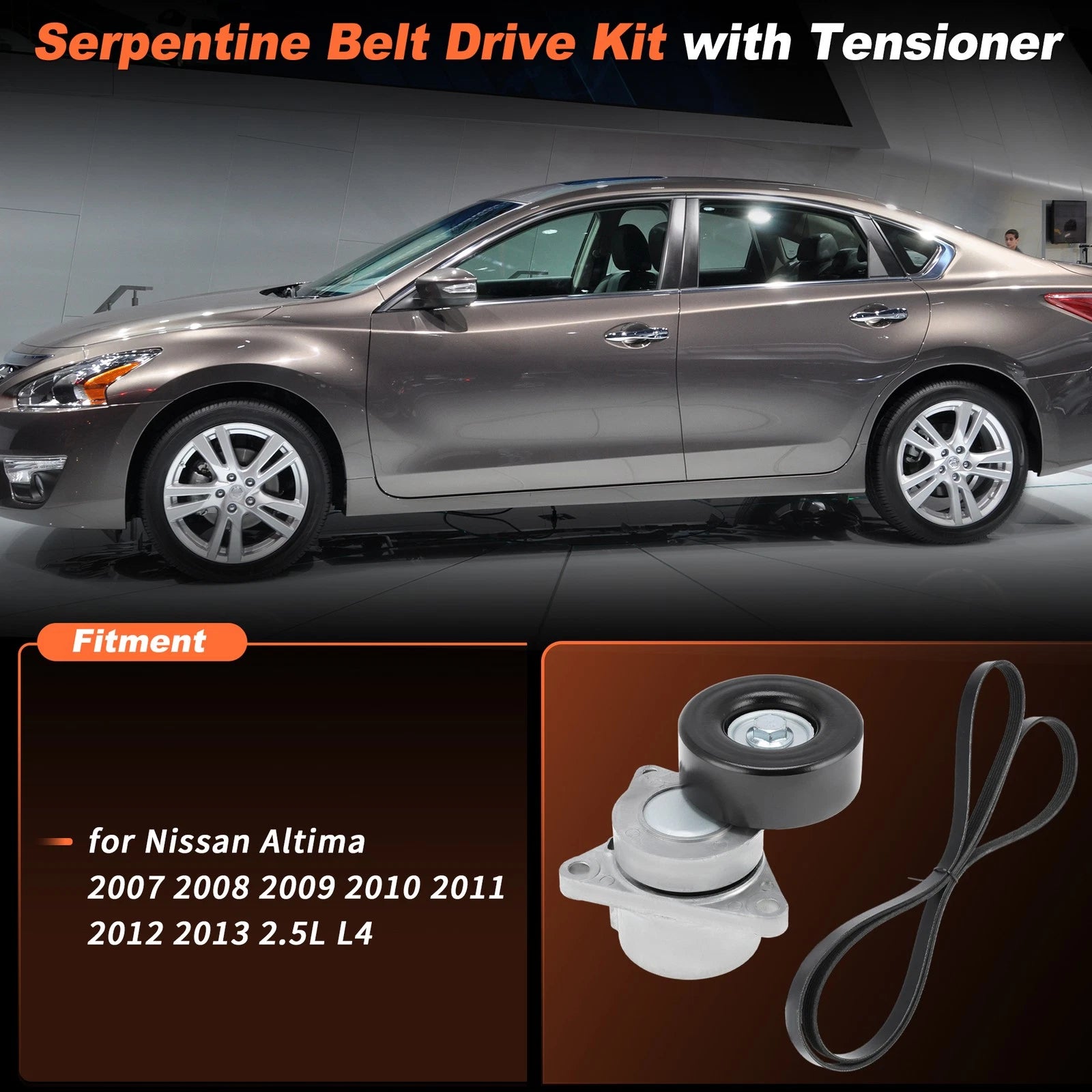 Drive Belt Tensioner Kit 90K-38284B for Nissan Altima (2007–2013) 2.5L