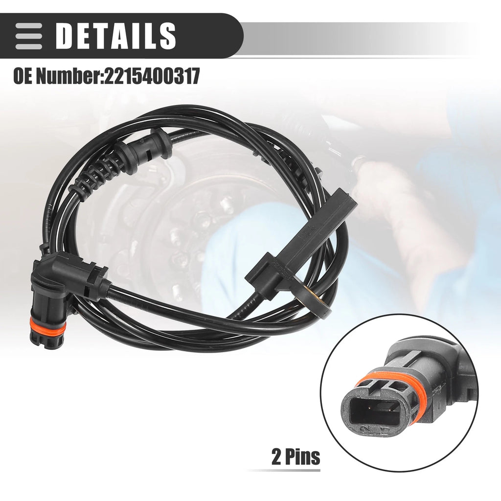 2X ABS Sensor for Mercedes-Benz CL500 (2000–2006) No. 2215400317
