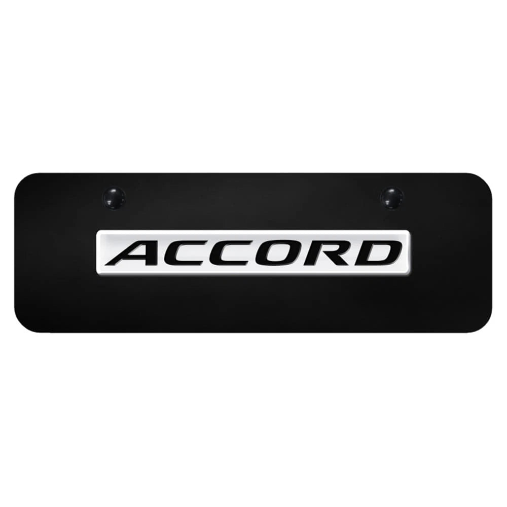 Chrome Name on Black Mini License Plate - Officially Licensed for Honda Accord