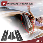 6 Pcs Door Pillar Window Trim for Buick Lacrosse (2017–2019) Black Carbon Fiber
