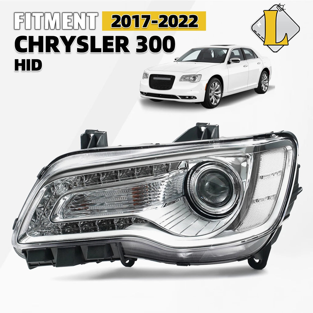 Chrome HID Headlight for Chrysler 300 (2017–2022) Left Driver Side