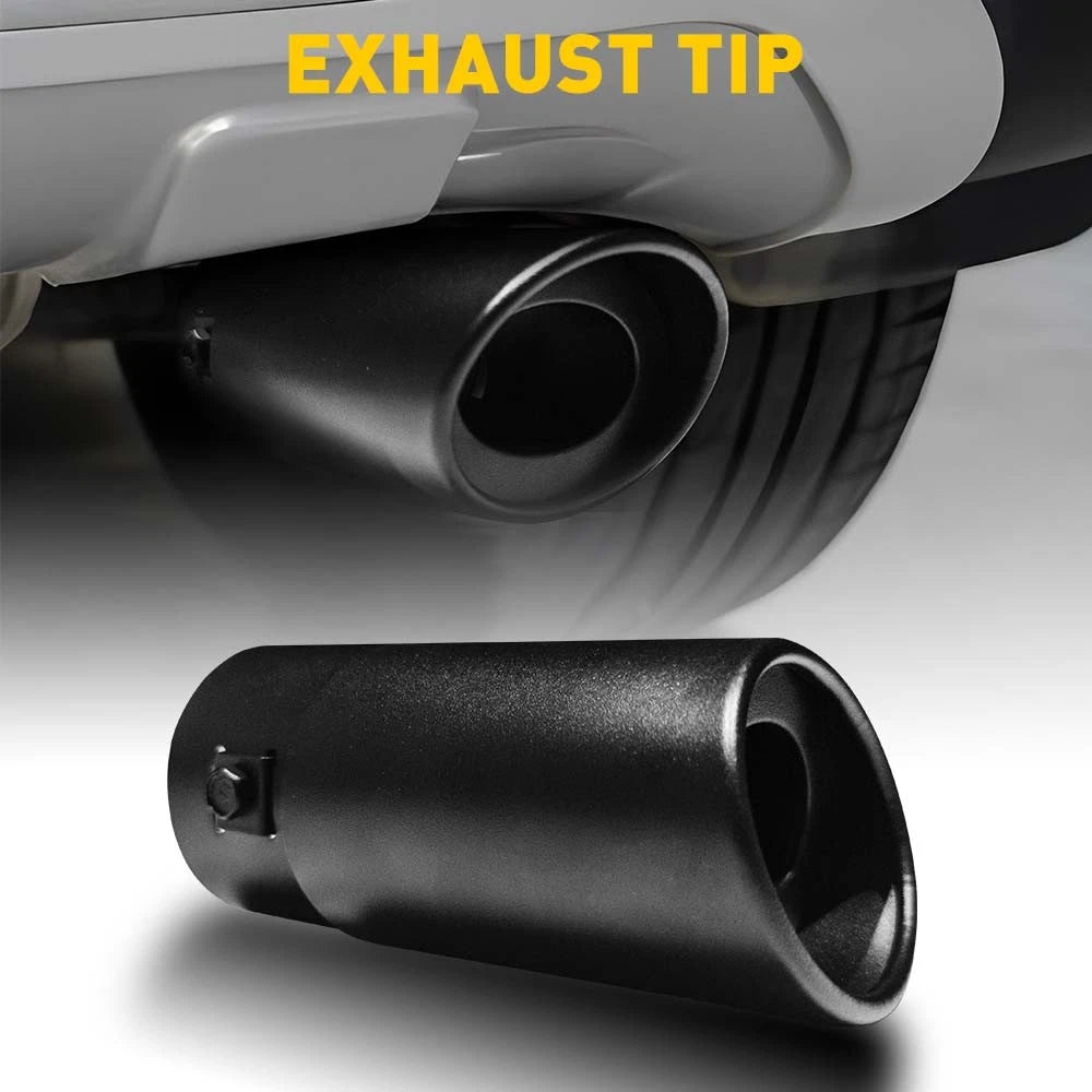 Exhaust Tip for Universal Fit 1.5-2.4 Inch Tailpipe (Matte Black Stainless Steel)