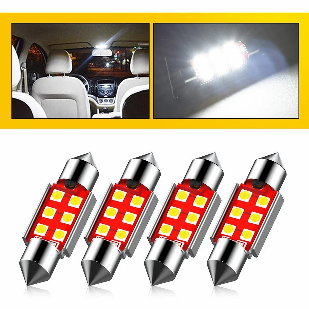 Set of 4 AUXITO 41MM LED Interior Dome Map Light Bulbs 578 211-2 212-2 6000K