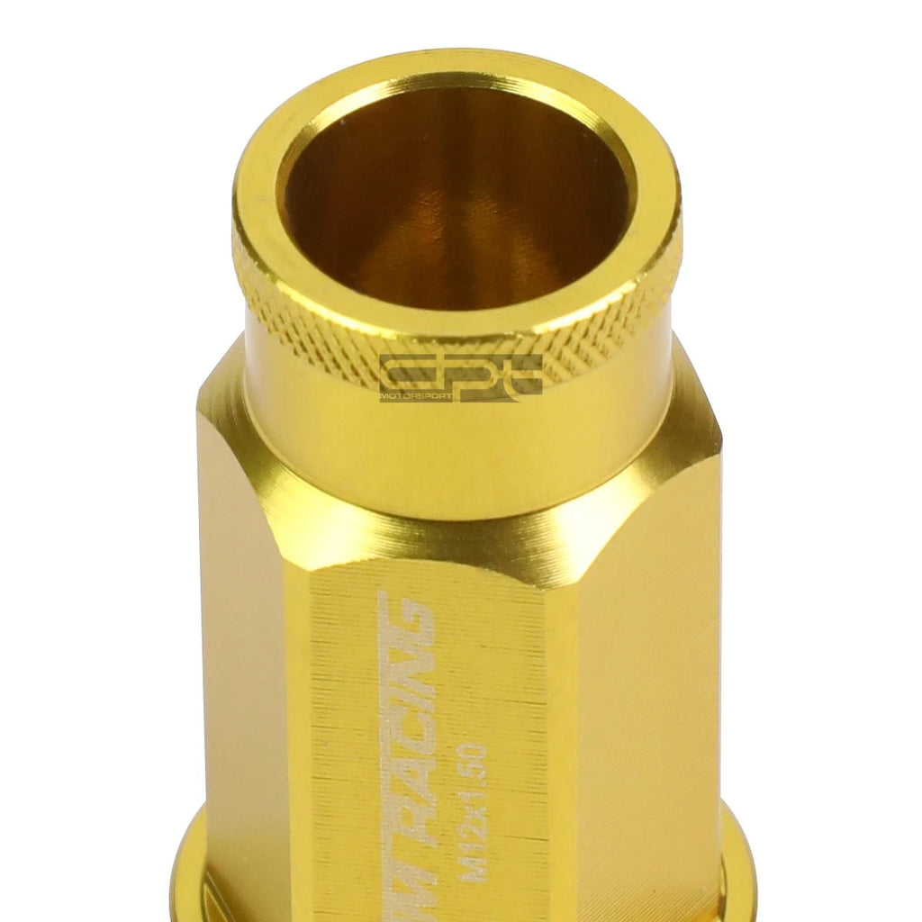 20X M12 X 1.5 Locking Lug Nut Set for Racing Wheels - Gold