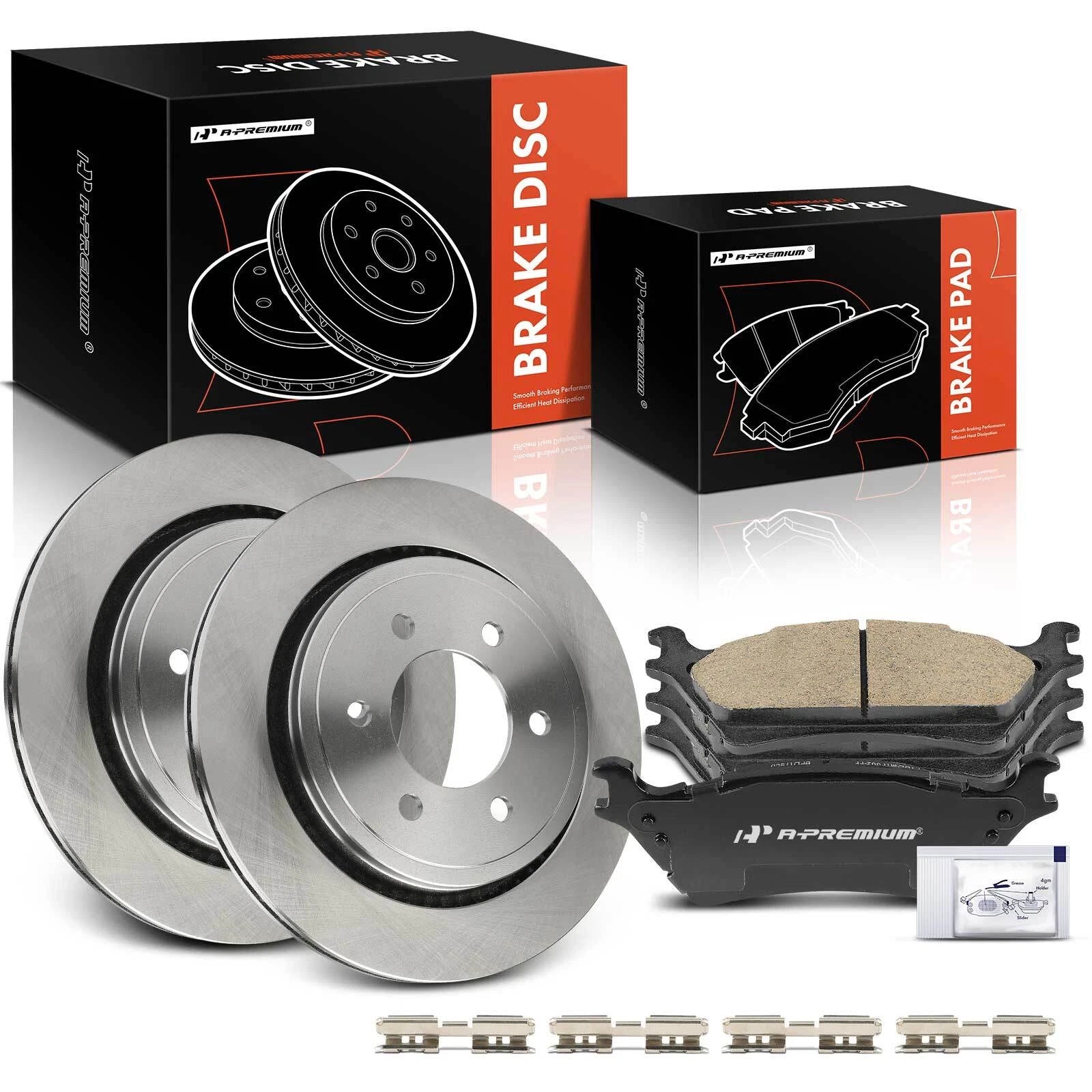 Rear Disc Brake Rotors & Ceramic Pads for Ford F-150 (2015–2017)