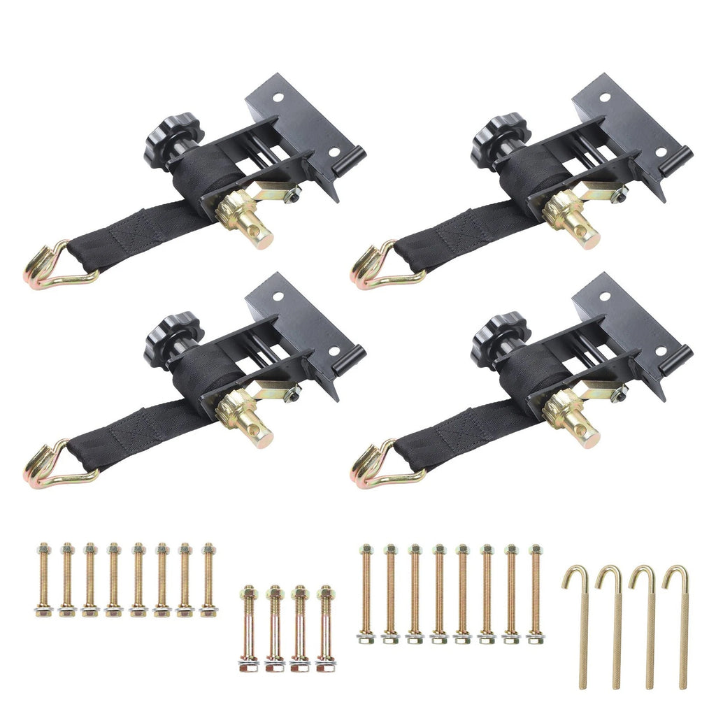 Set of 4 Ladder Rack Ratchet Straps for Truck (1.5" x 7.5')