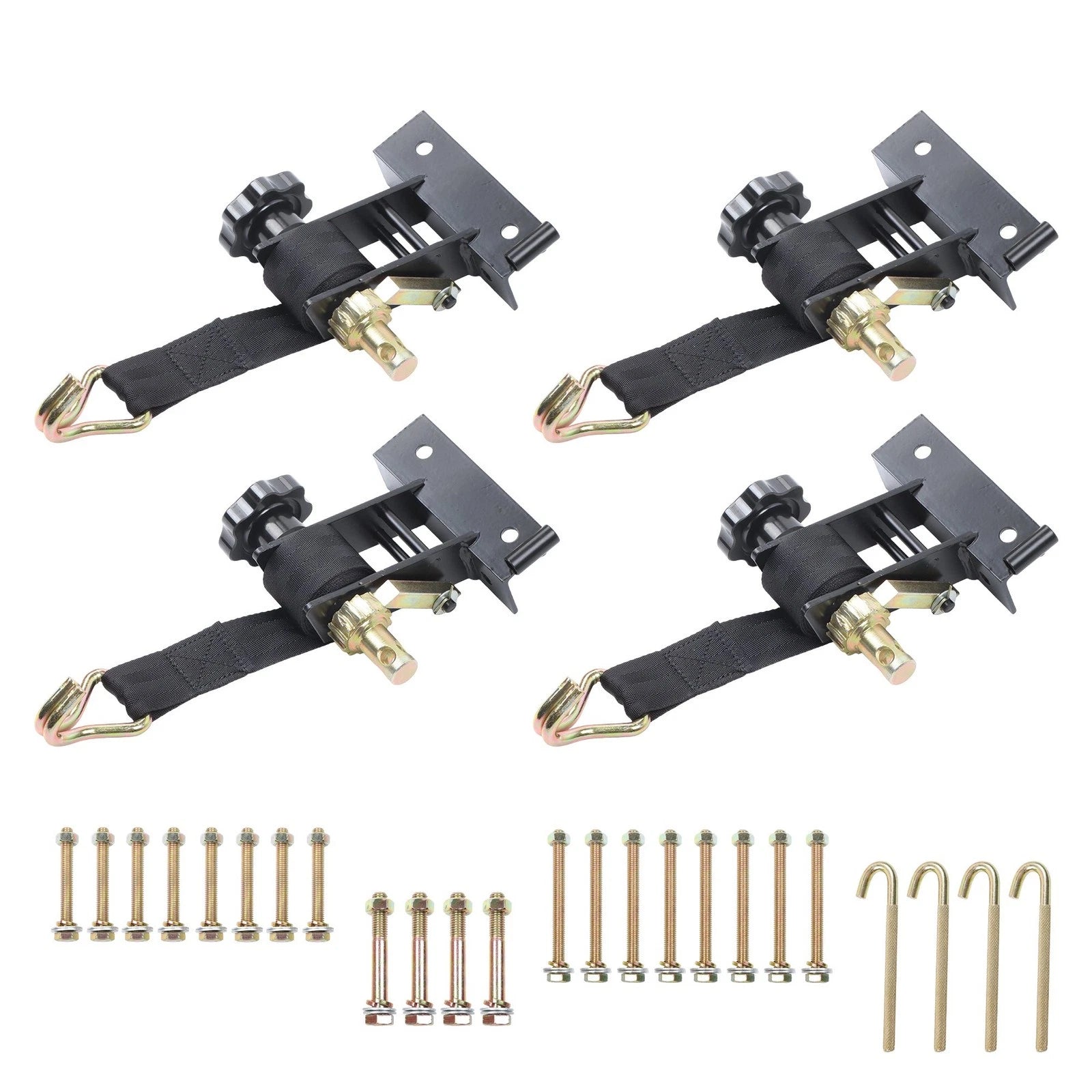 Set of 4 Ladder Rack Ratchet Straps for Truck (1.5" x 7.5')
