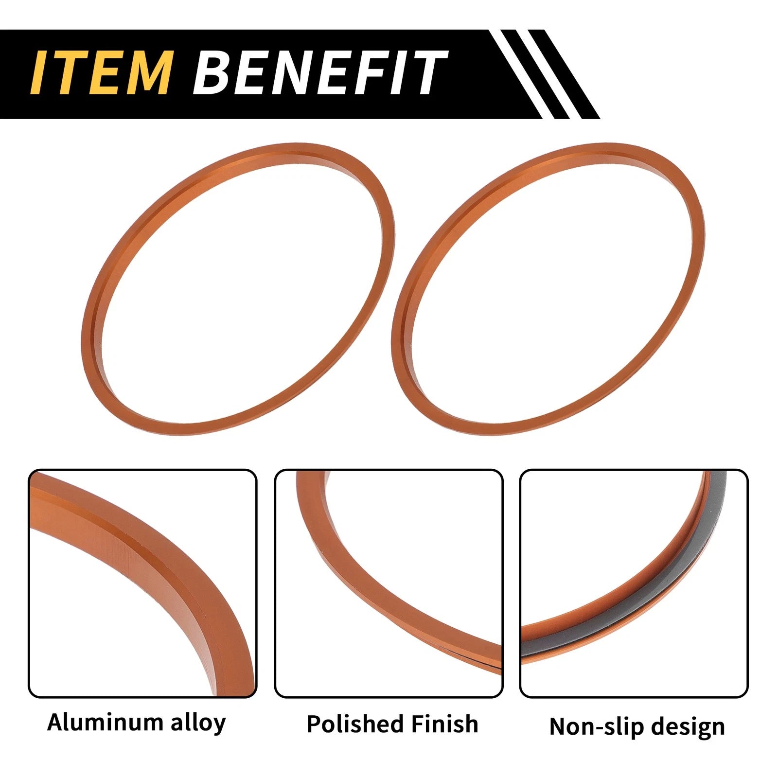 Set of 4 AC Vent Dashboard Decoration Rings for Toyota Tacoma (2016–2021) Orange