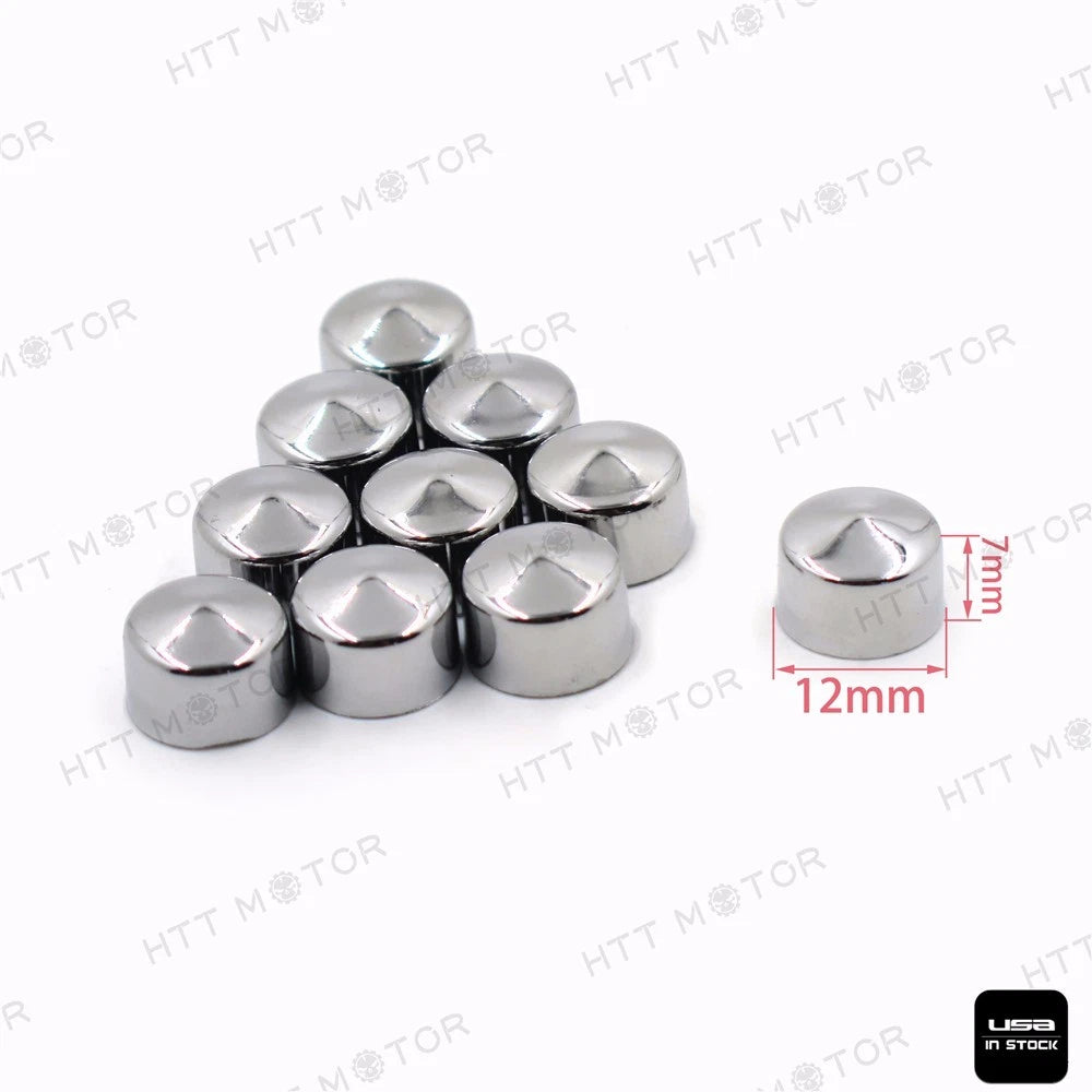 10 Piece Chrome Allen Socket Bolt Cap Dress Kit for Harley (Misc)