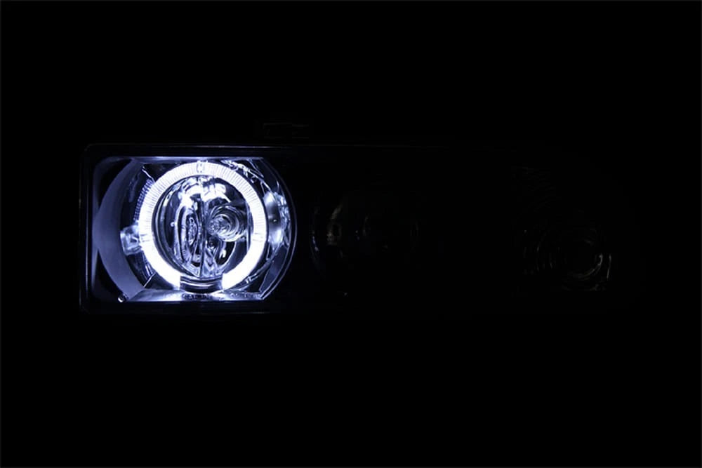 Chrome Clear Lens Headlight Set w Halo for 1998-2004 Chevy S10