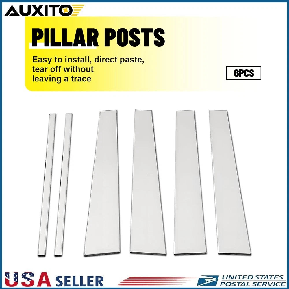 Set of 6 Stainless Steel Window Pillar Covers for Ford Expedition Navigator (1997–2017)
