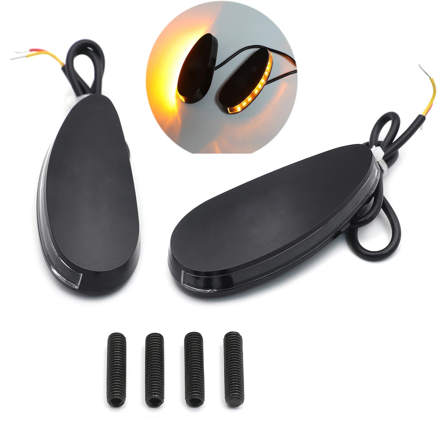 LED Signal Mirror Block Off Plates for Honda CBR1000RR (2008–2021), VFR1200 (2010–2014)
