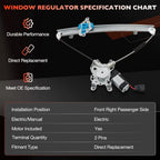 Front Right Power Window Regulator with Motor for Mitsubishi Outlander (2003-2006)