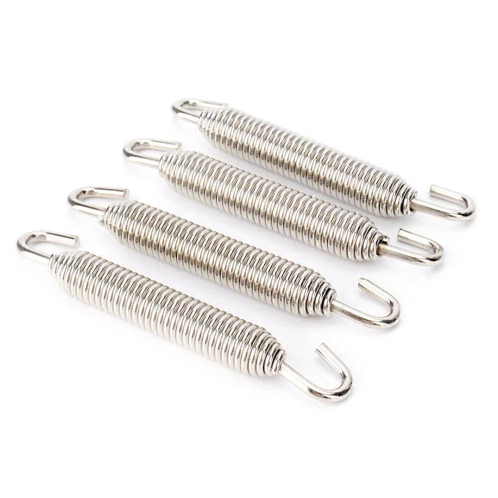 4PC Silver Universal Long Outlaw Racing Stainless Header Exhaust Springs 83mm