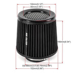 3" High Flow Inlet Cold Air Intake Cone Replacement Dry Air Filter for