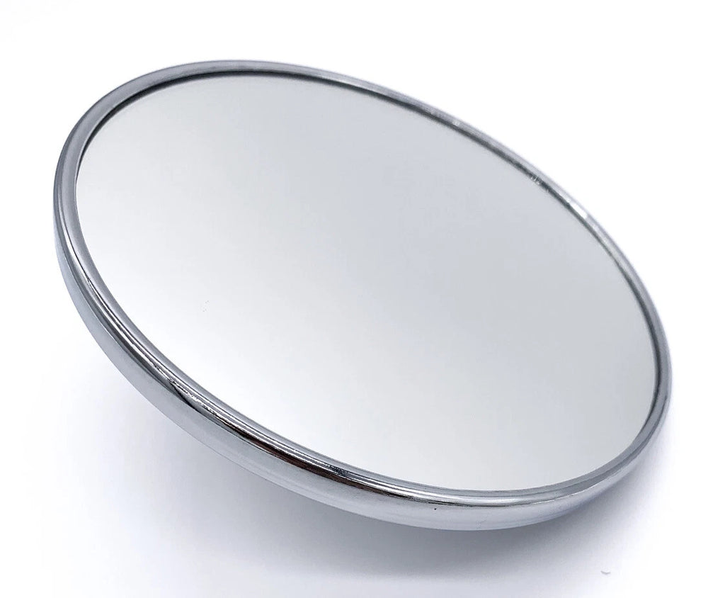 Chrome Flat Ribbed Side View Mirror Head Replacement for Chevy C10 (1960–1966)