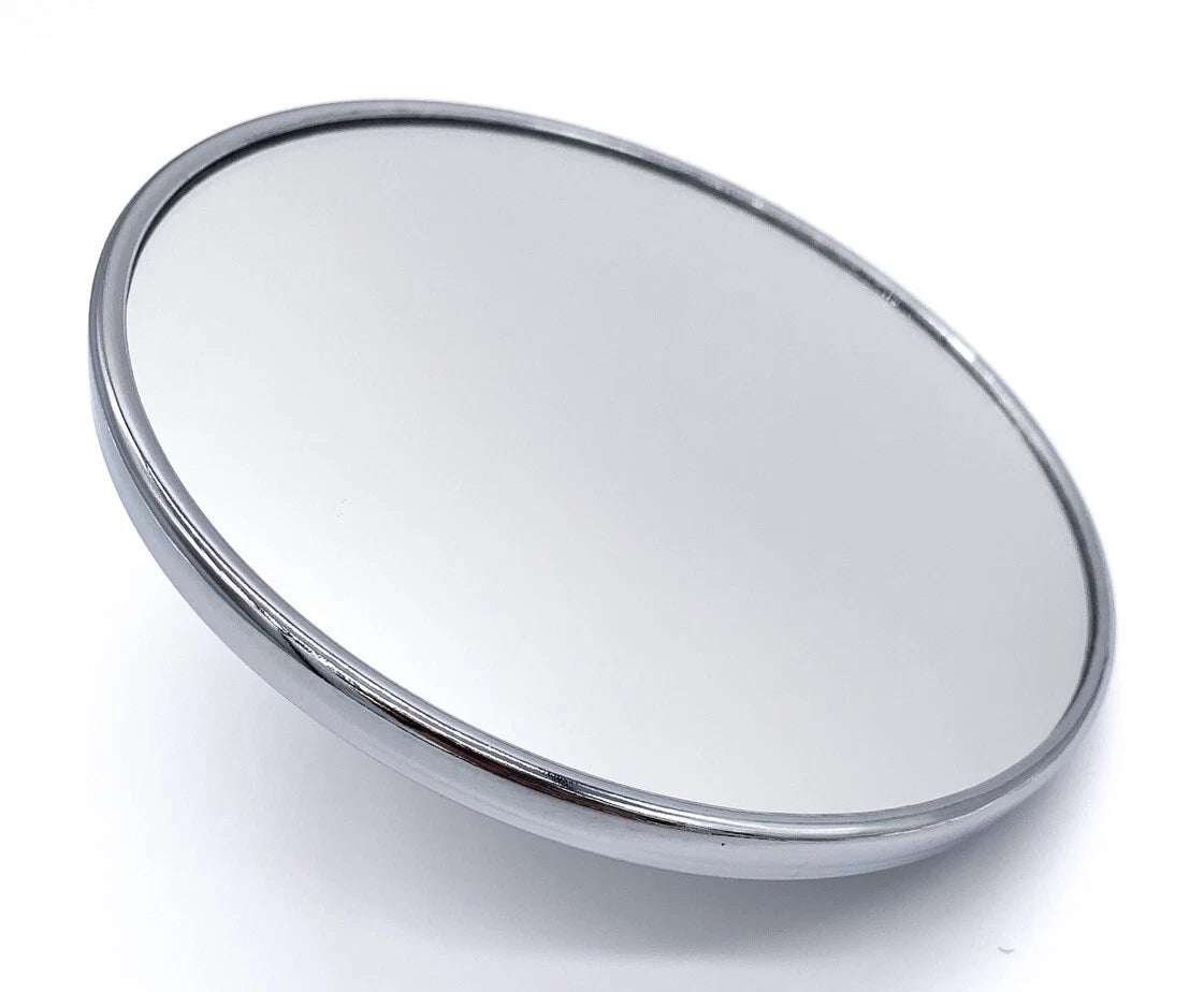 Chrome Flat Ribbed Side View Mirror Head Replacement for Chevy C10 (1960–1966)