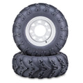 Set of 4 ATV Tires 25X10R12 8PR Radial for Free Country Buffalo 4x156 4+3 Silver Wheel