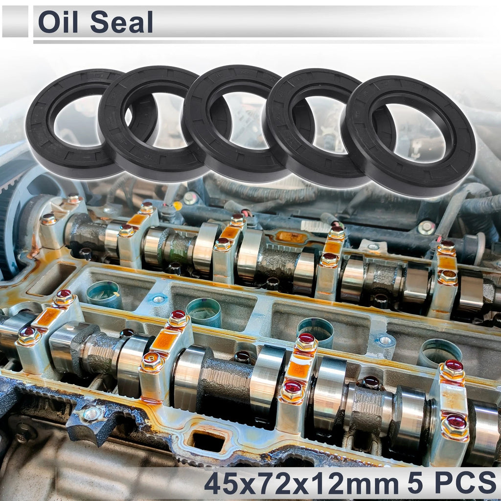 Set of 5 Oil Seal Rotary Shaft Seal NBR Rubber 45x72x12mm