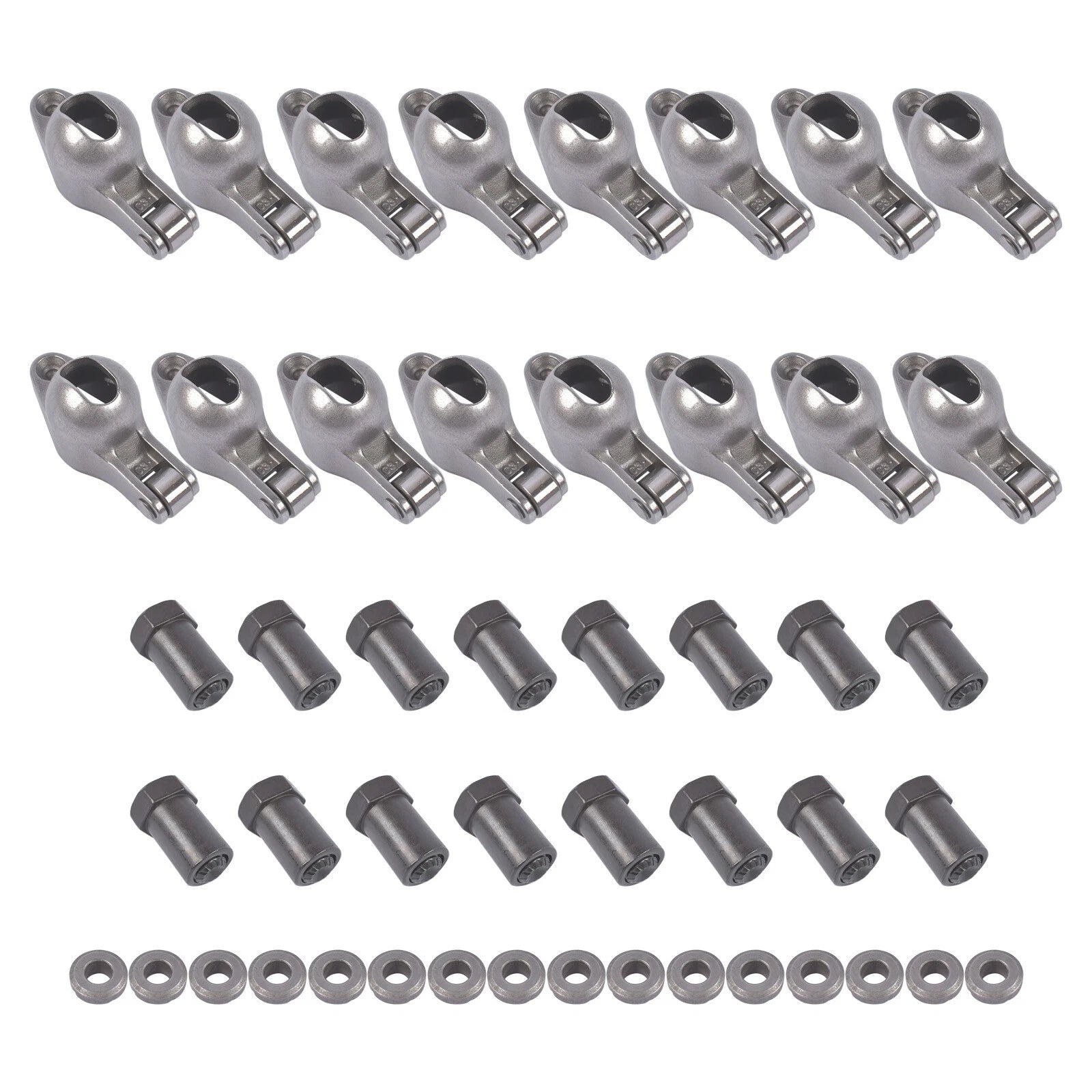 16Pcs Rocker Arms Set for Small Block Chevy SBC (262-400) Roller Tip