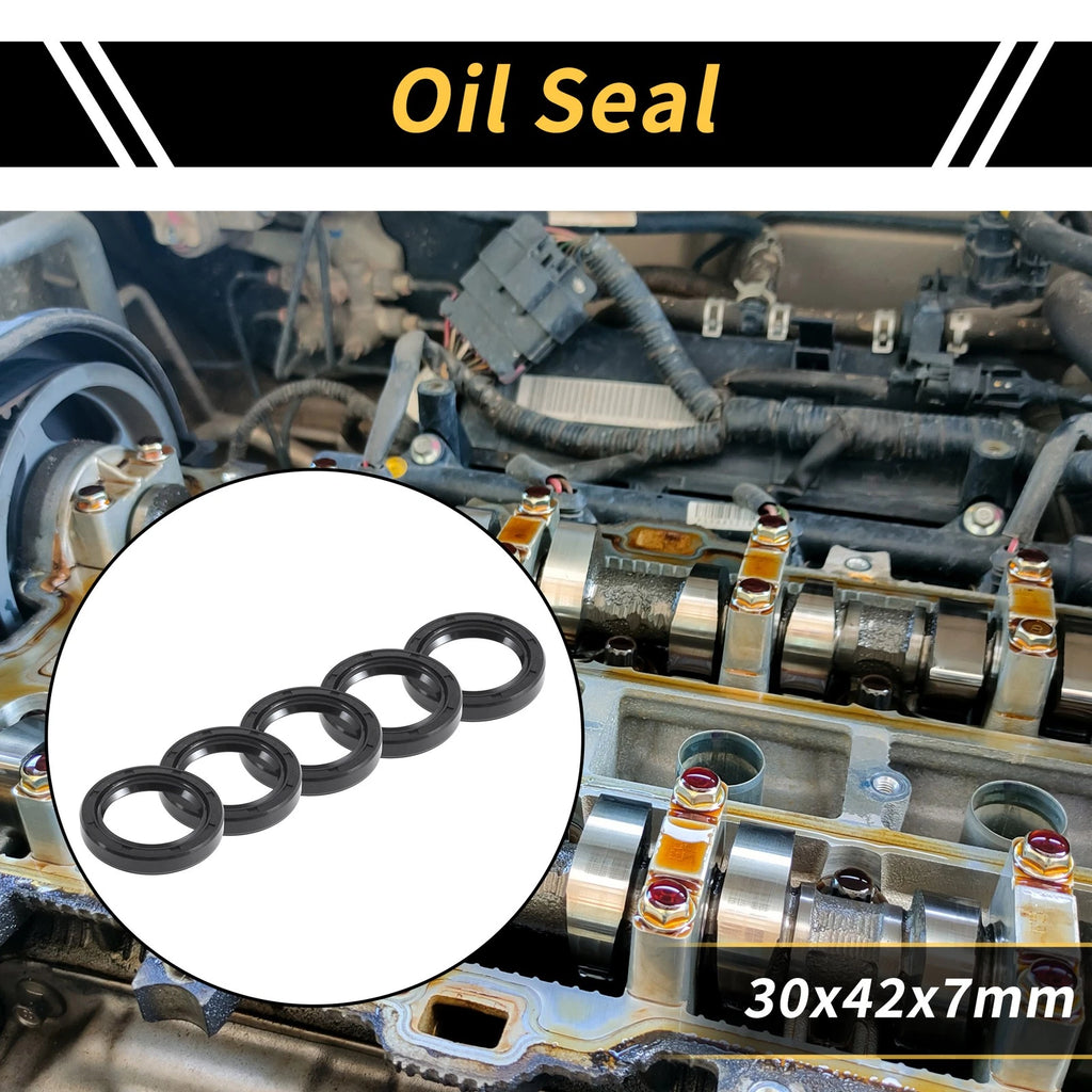 Set of 5 Oil Seal Ring 30x42x7mm NBR Rubber for Various Models 
