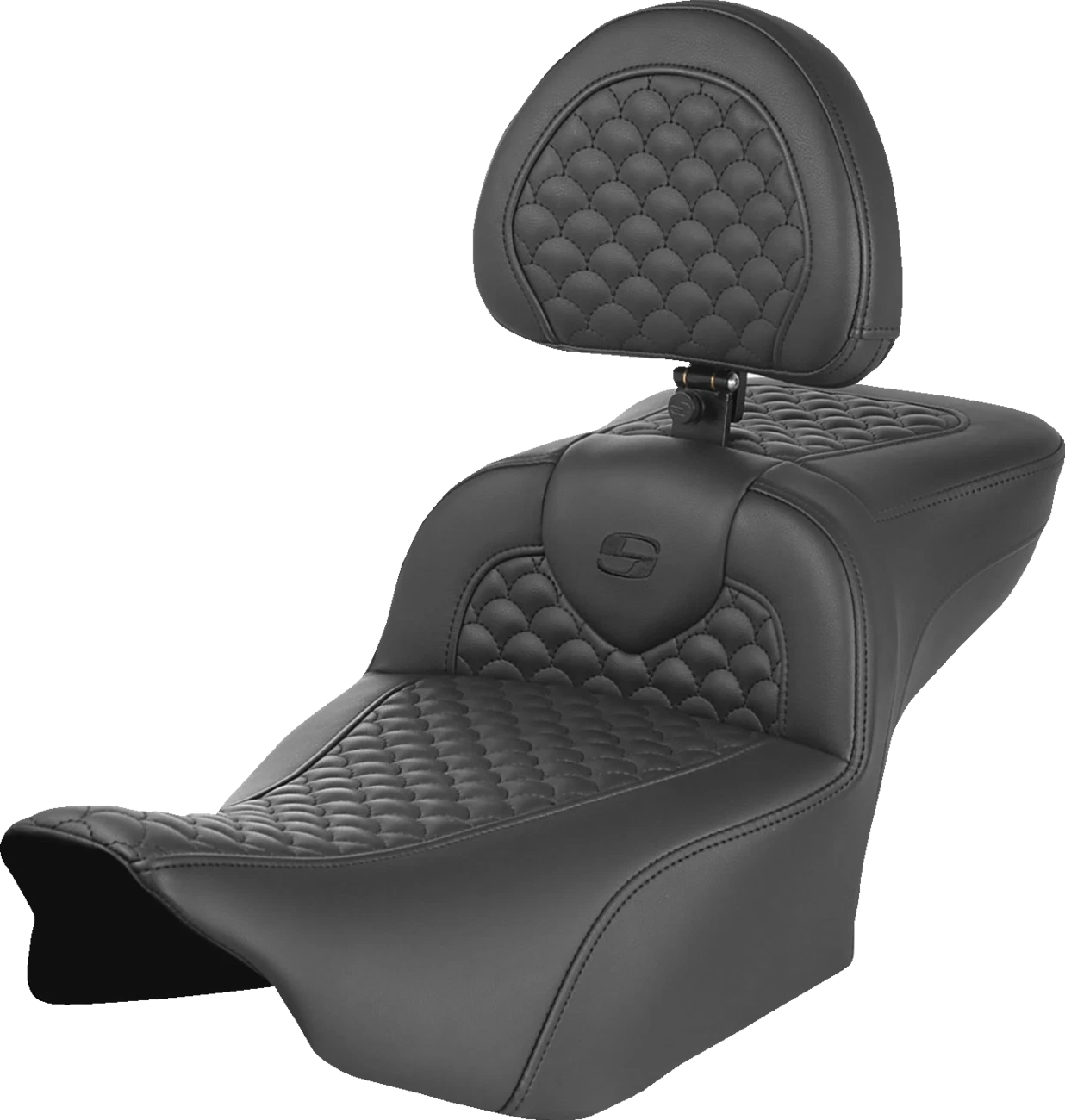 SADDLEMEN Roadsofa Seat for Motorcycle (Extended Reach, Dragon Scale Stitch)