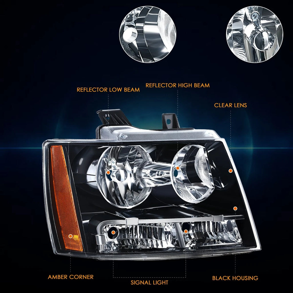 Right Side Headlight Lamp for Chevy Avalanche Suburban Tahoe (2007–2014)