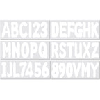 Set of 4 Personalized Boat Registration Decals A-Z & 0-9 White