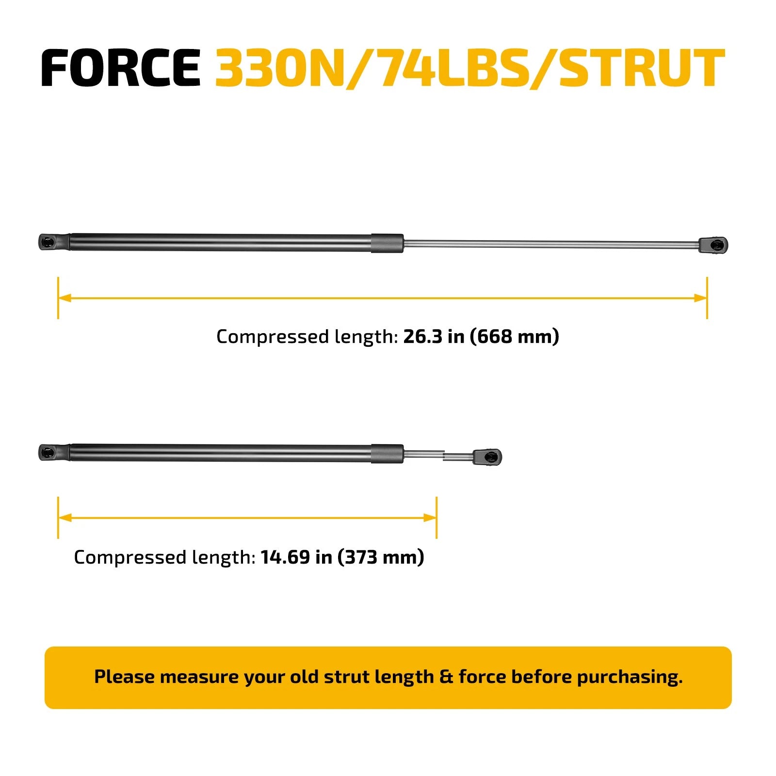2X Gas Shock Struts for Trap Door Rear Window (Crossover Models)