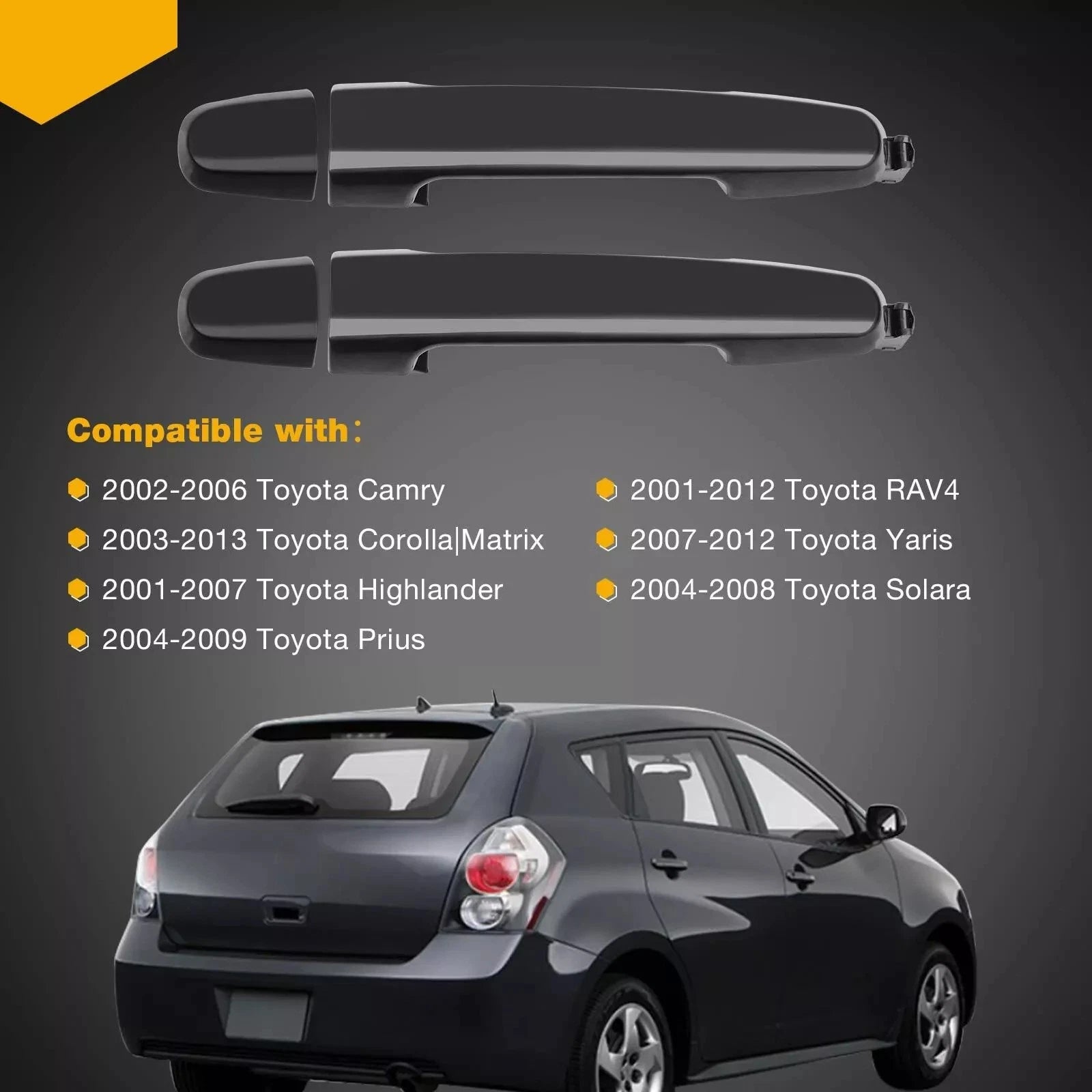 Exterior Door Handle Set for Toyota RAV4 Camry Scion xB xA (2001–2015)