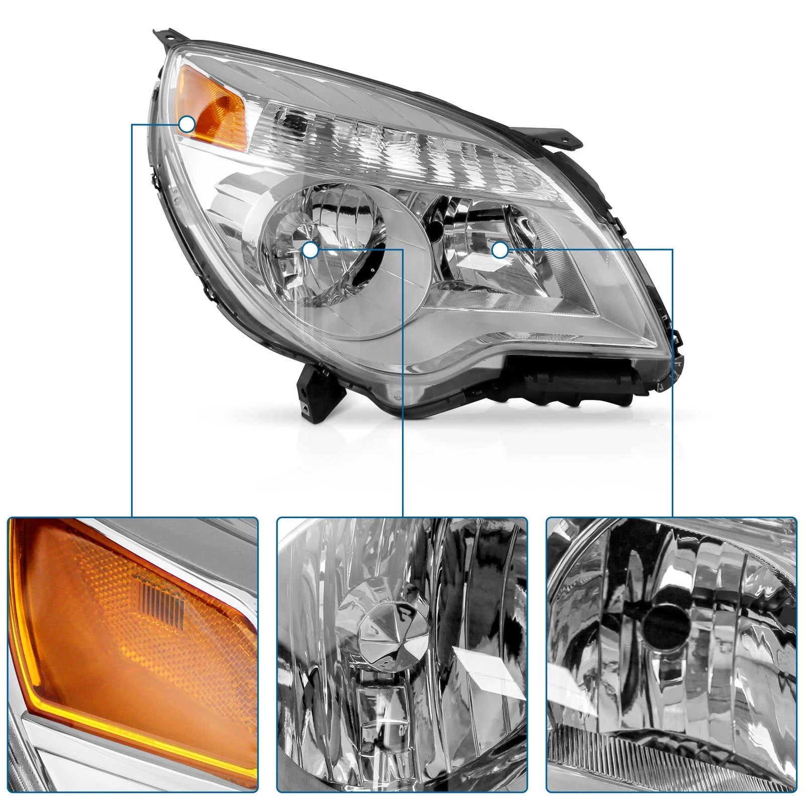 Pair Headlights for Chevrolet Equinox (2010-2015)