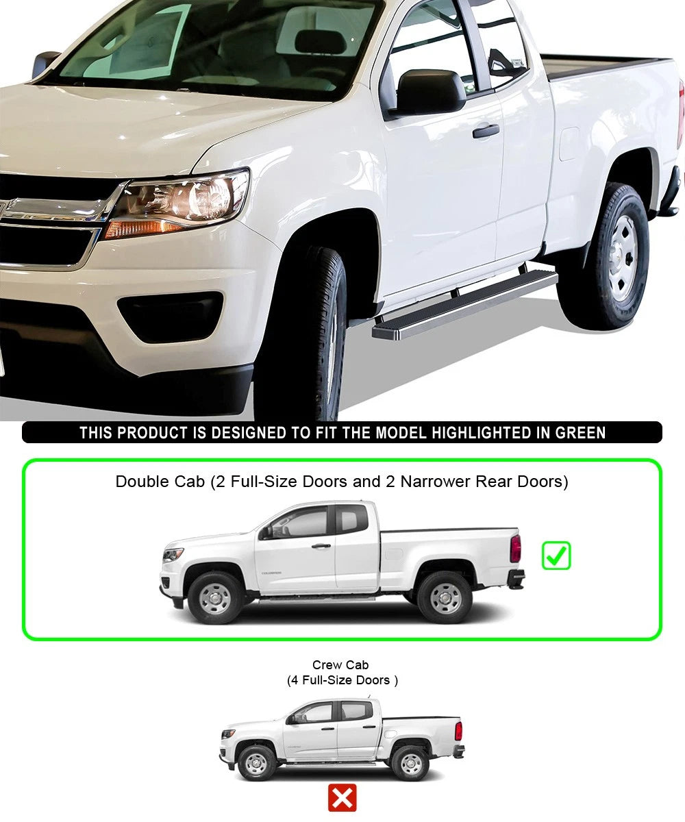 5-Inch Polished Side Bars for Chevy Colorado GMC Canyon (2015-2022)