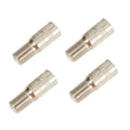 Valve Stem Extensions 4pcs Brass Cap Chrome Extender Screw-On Silver Tone Tyre