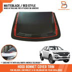 Matte Black Red Hood Scoop Bonnet Cover for Holden Colorado (2017-2022)