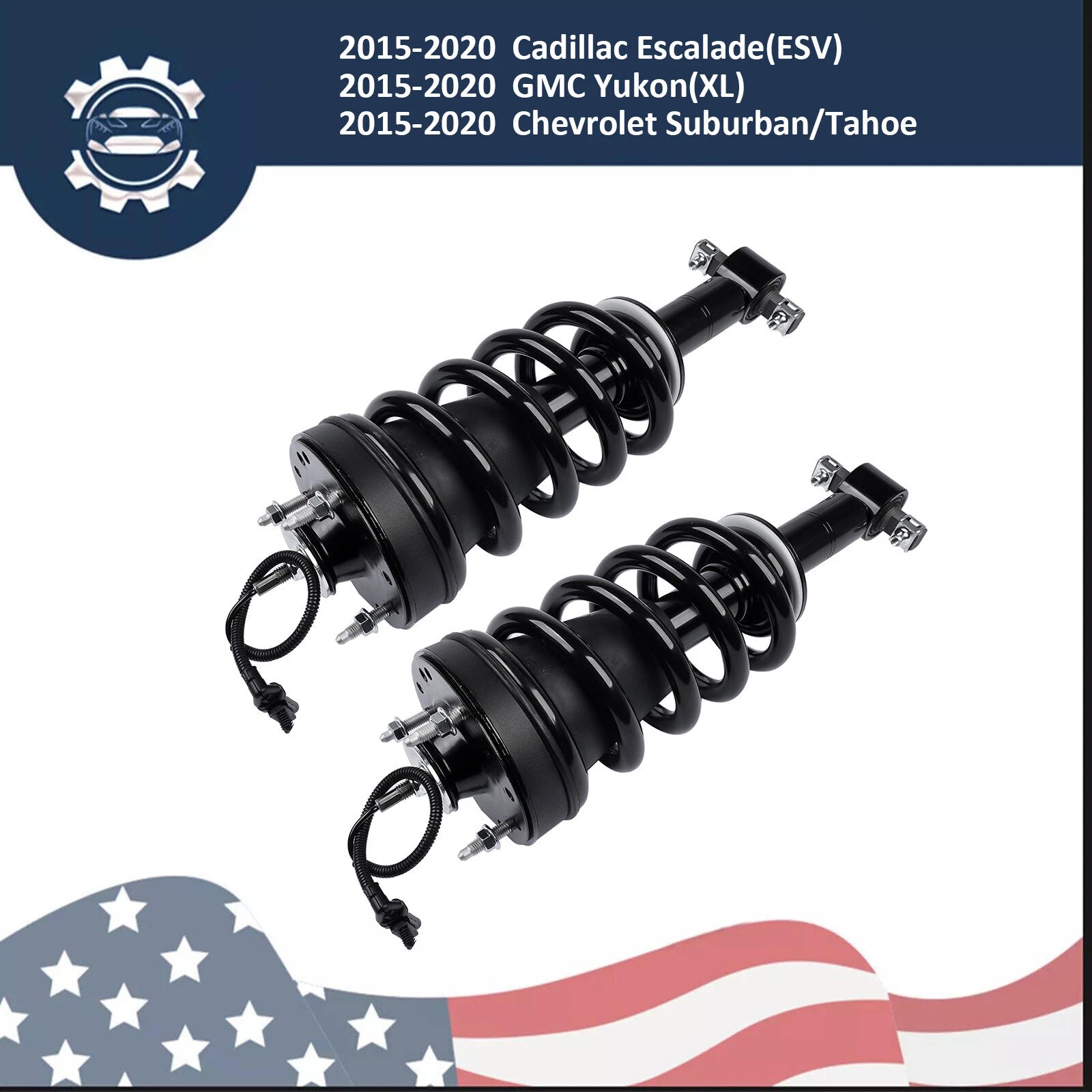 2X Front Shock Struts for Cadillac Escalade GMC Yukon Chevy Tahoe (2015–2020)