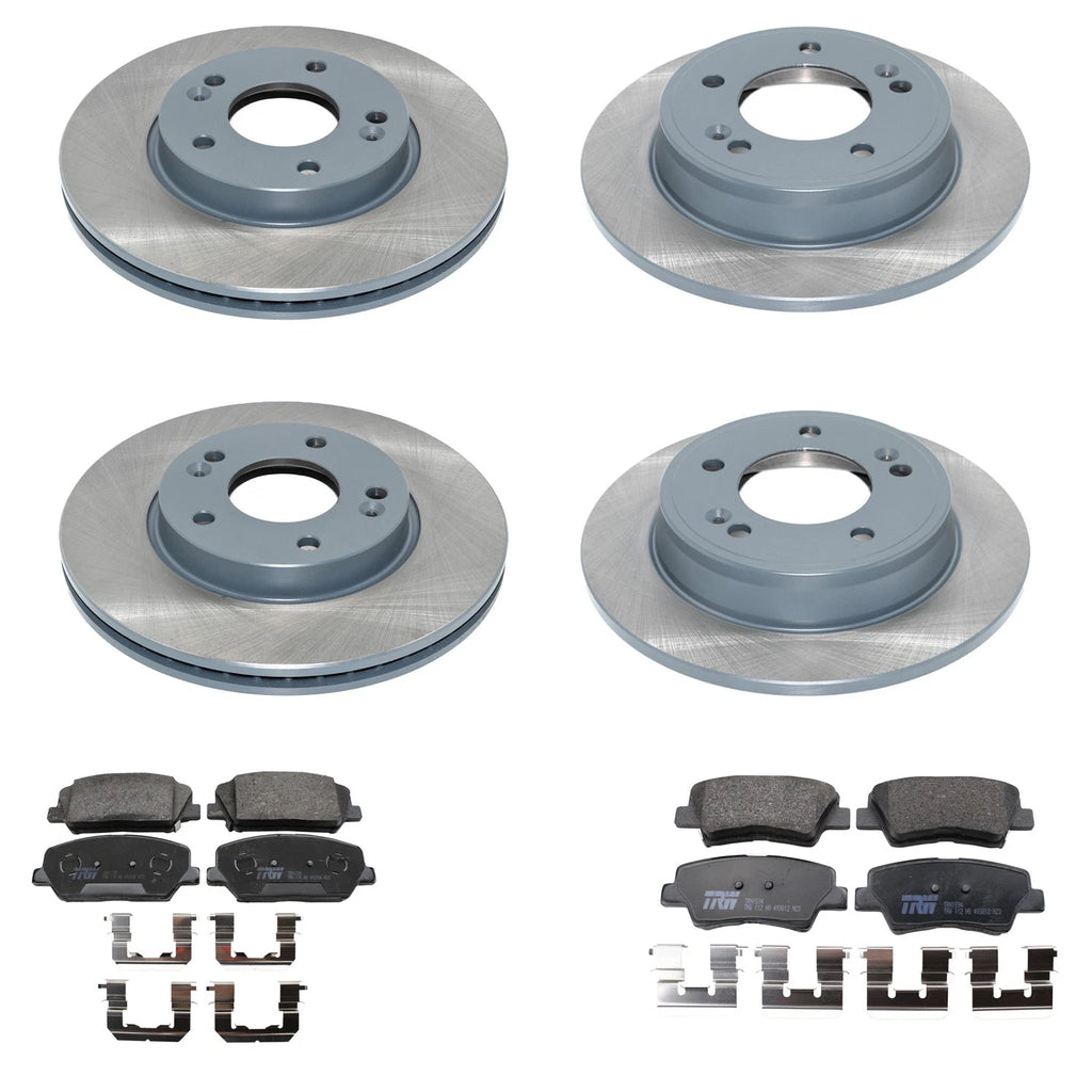 Brake Rotors & TRW Organic Pads Kit for Forte5 Koup Veloster (2014–2019)