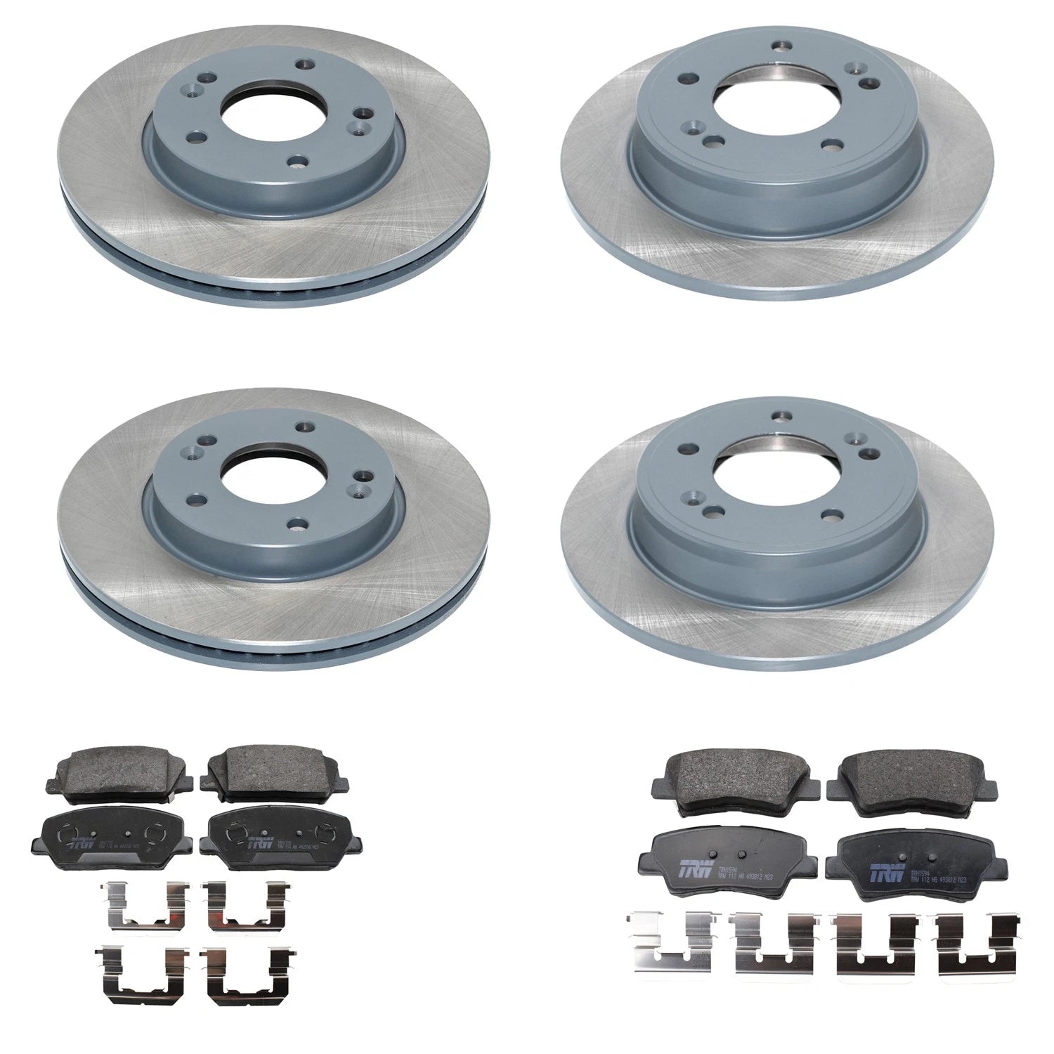 Brake Rotors & TRW Organic Pads Kit for Forte5 Koup Veloster (2014–2019)