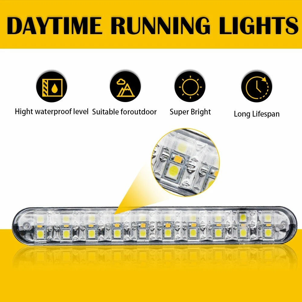 30-LED Light Bar for Car Truck DRL Brake Turn Signal Tail Strip