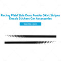 Racing Plaid Side Door Fender Skirt Stripes Decals for