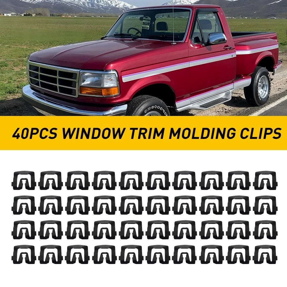 40 Windshield Rear Trim Window Molding Clips for Ford (1964–1993)