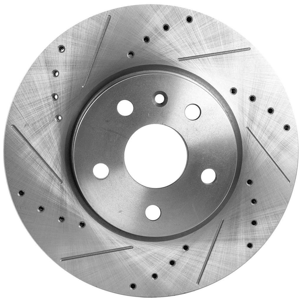 Brake Disc and Pad Kit for Buick Regal (2014–2017) Cross-drilled Slotted Front