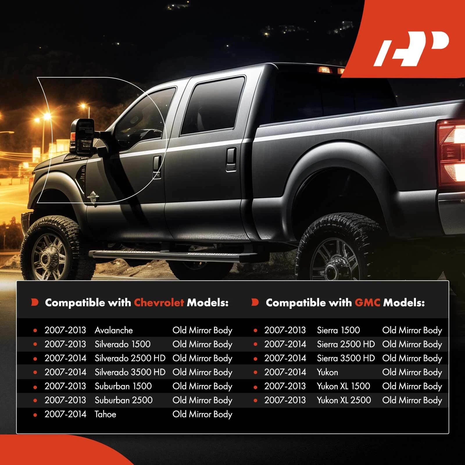 Pair Manual Towing Mirrors for Silverado 1500 (2007-2013)