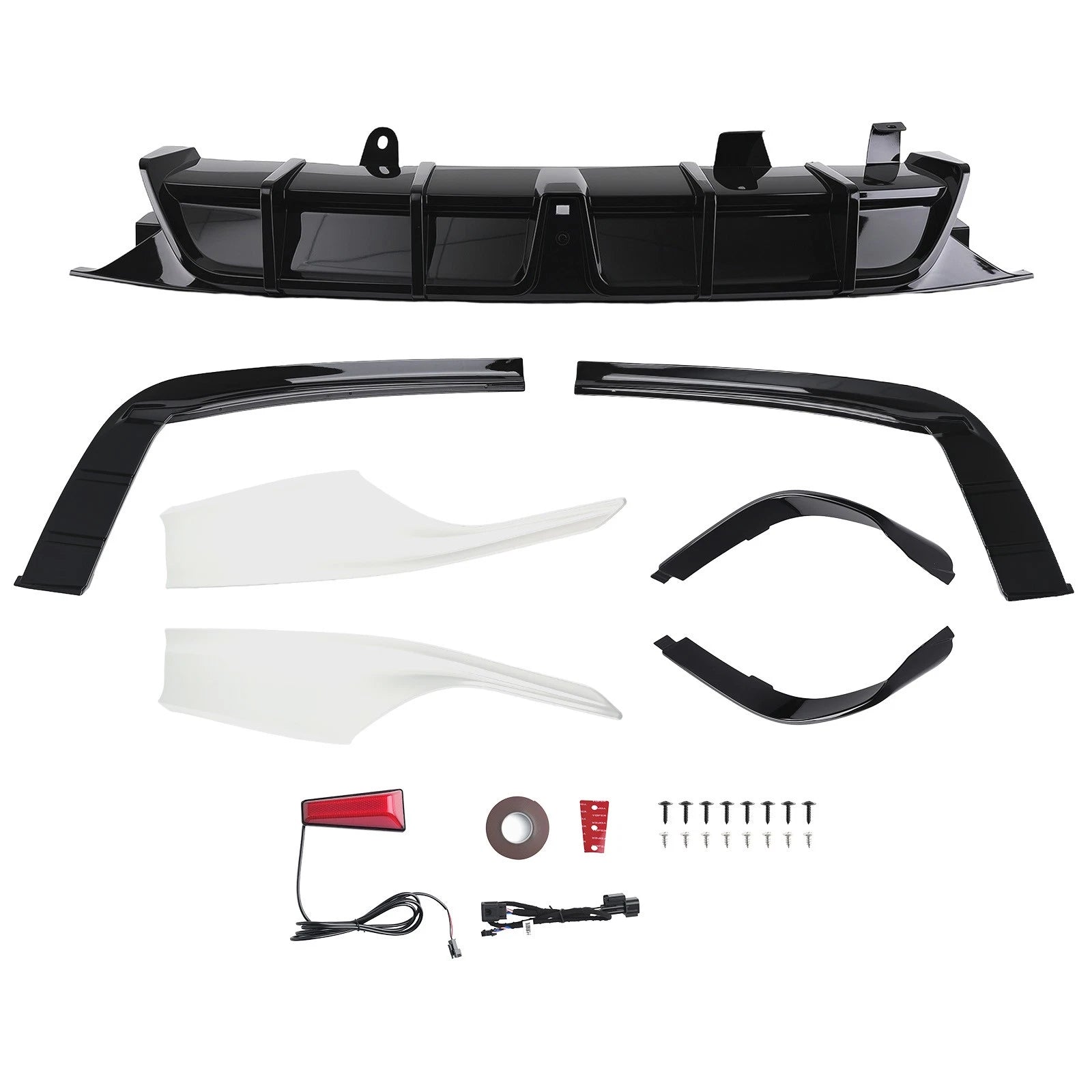 Rear Bumper Diffuser with White Corner Apron for Honda Accord (2018-2022)