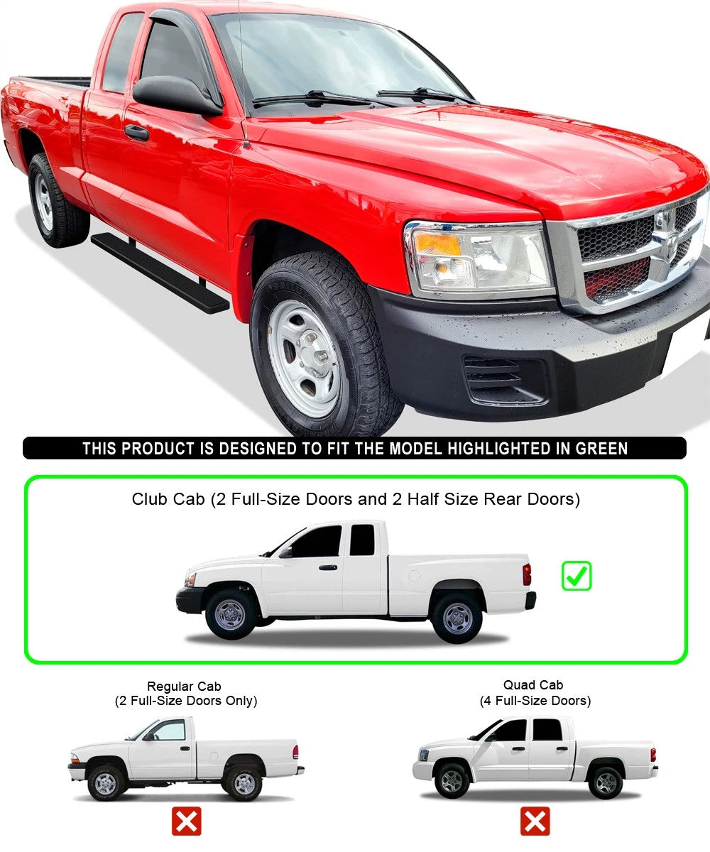 iBoard Stainless Steel 6" Running Boards for Dodge Dakota (2005-2011)