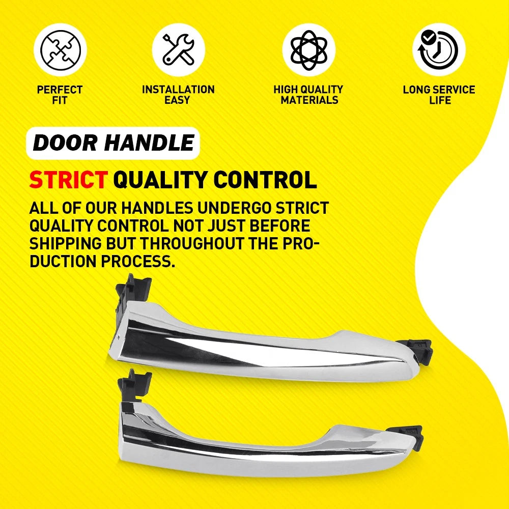 Set of 4 Chrome Outside Door Handles for Hyundai Elantra (2017–2020)